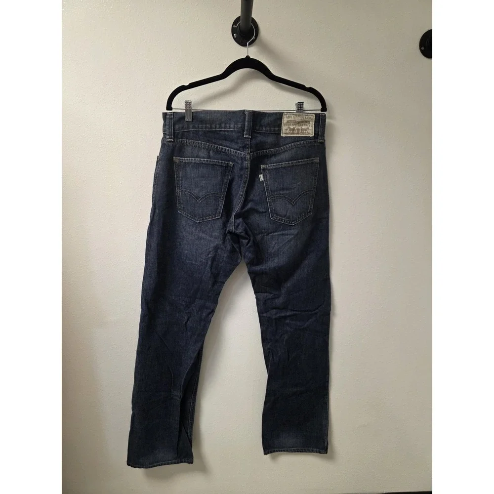 Levi's 514‎ Slim Straight Jeans Men's W34 L34 Blue Denim Green Tab Rare Eco Line